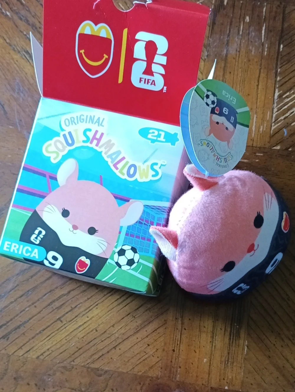 Squishmallows Erica Pink and Navy Mini Plush
